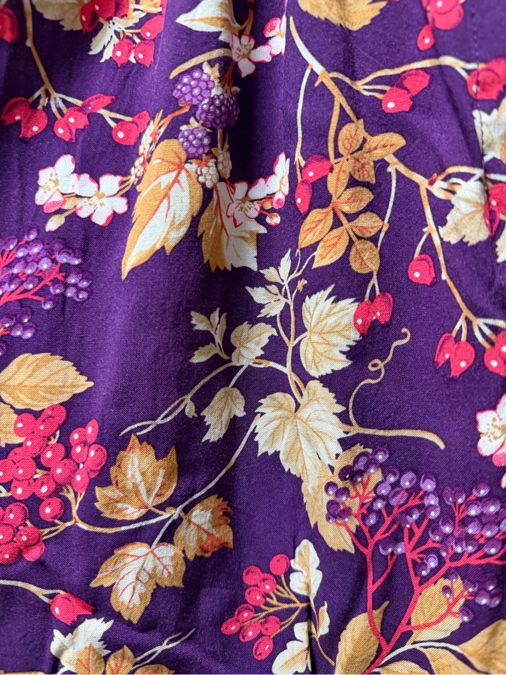 Hell Bunny Retro Style, Bold “Berry Crush” Floral Button-Front Skater Skirt - Picture 2 of 6
